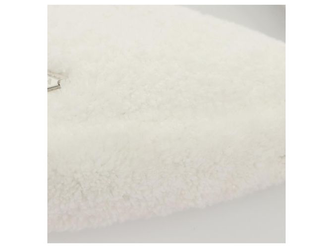 Borsa a Spalla PRADA Pile Bianco Argento Auth MX183SAM - vista 17