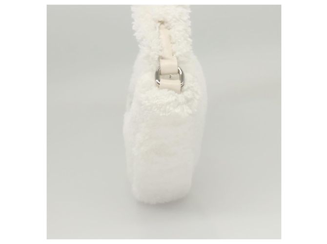 Borsa a Spalla PRADA Pile Bianco Argento Auth MX183SAM - vista 3
