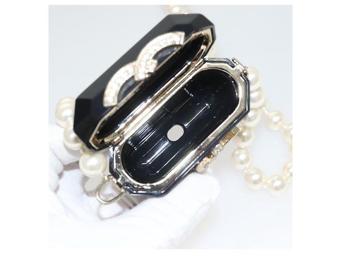 Custodia per Airpods CHANEL Spalla plastica Nera CC Auth BA1117SM Nero - vista 11