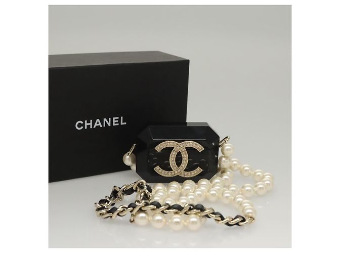 Custodia per Airpods CHANEL Spalla plastica Nera CC Auth BA1117SM Nero - vista 12