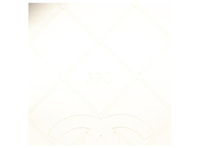 CHANEL Sandali da Spiaggia Cotone 39C Bianco CC Auth BA1259SM - vista 11