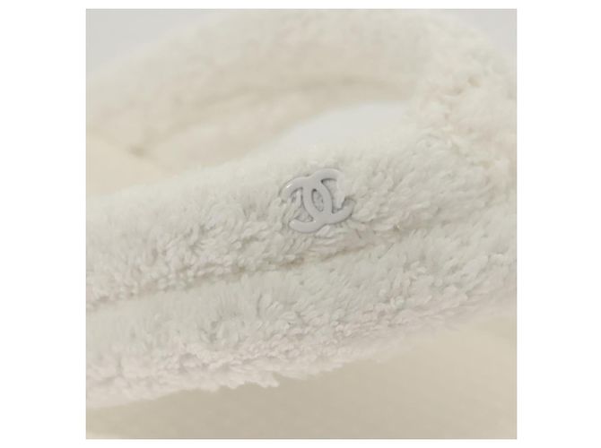 CHANEL Sandali da Spiaggia Cotone 39C Bianco CC Auth BA1259SM - vista 13
