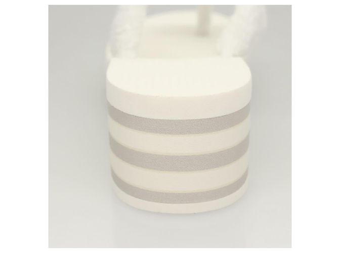 CHANEL Sandali da Spiaggia Cotone 39C Bianco CC Auth BA1259SM - vista 29