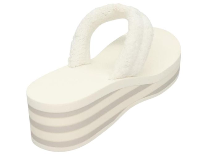CHANEL Sandali da Spiaggia Cotone 39C Bianco CC Auth BA1259SM - vista 3