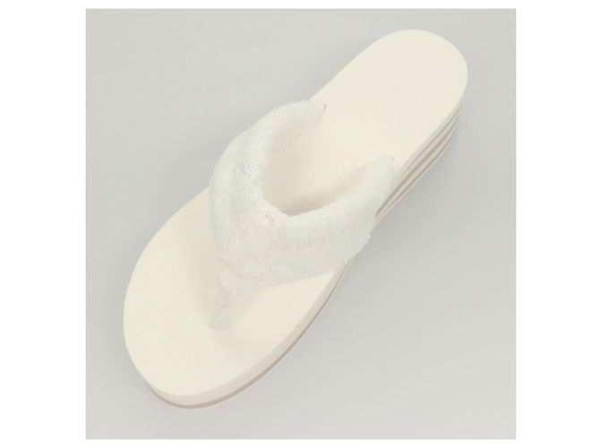 CHANEL Sandali da Spiaggia Cotone 39C Bianco CC Auth BA1259SM - vista 6