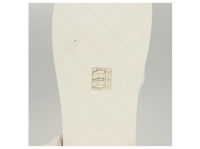 CHANEL Sandali da Spiaggia Cotone 39C Bianco CC Auth BA1259SM - vista 9