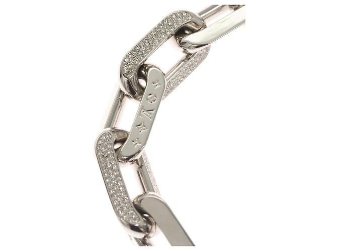 COLLANA LOUIS VUITTON LV Edge GM in metallo tono argento MP3000 Auth 116084SAM - vista 14