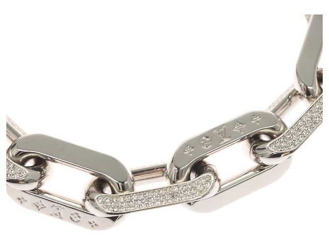 COLLANA LOUIS VUITTON LV Edge GM in metallo tono argento MP3000 Auth 116084SAM - vista 3