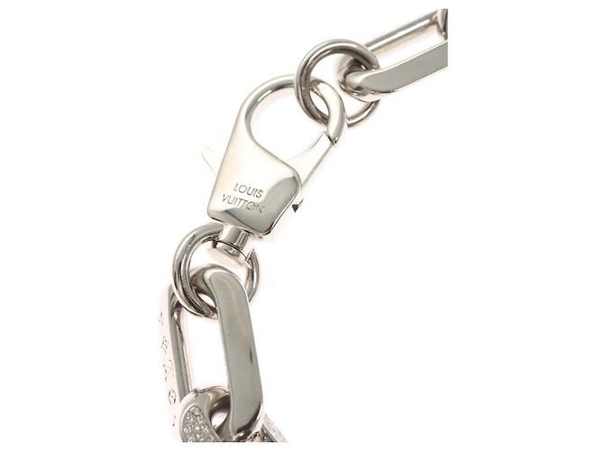 COLLANA LOUIS VUITTON LV Edge GM in metallo tono argento MP3000 Auth 116084SAM - vista 5