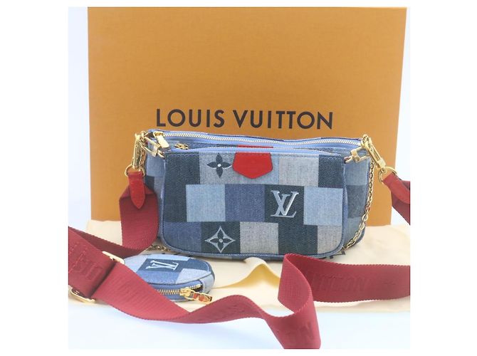 LOUIS VUITTON Bolsa de Ombro Multi Pochette Acessórios em Denim M44990 Auth ar6462SM Monograma - vista 12