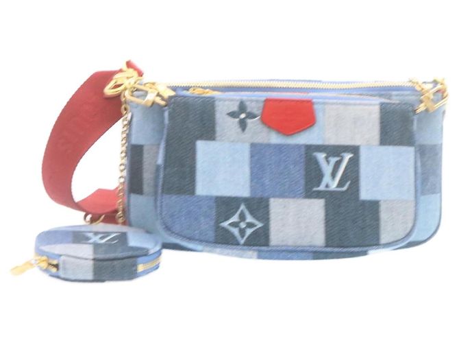 LOUIS VUITTON Bolsa de Ombro Multi Pochette Acessórios em Denim M44990 Auth ar6462SM Monograma - vista 13