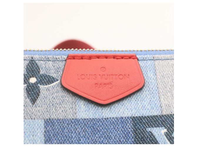LOUIS VUITTON Bolsa de Ombro Multi Pochette Acessórios em Denim M44990 Auth ar6462SM Monograma - vista 15