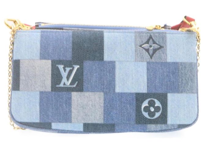 LOUIS VUITTON Bolsa de Ombro Multi Pochette Acessórios em Denim M44990 Auth ar6462SM Monograma - vista 2