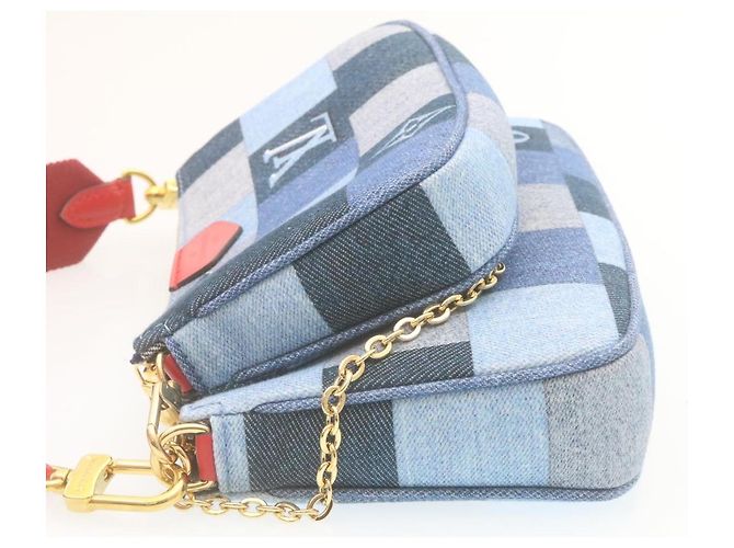 LOUIS VUITTON Bolsa de Ombro Multi Pochette Acessórios em Denim M44990 Auth ar6462SM Monograma - vista 3