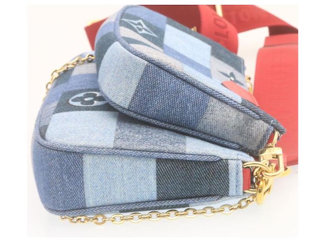 LOUIS VUITTON Bolsa de Ombro Multi Pochette Acessórios em Denim M44990 Auth ar6462SM Monograma - vista 4