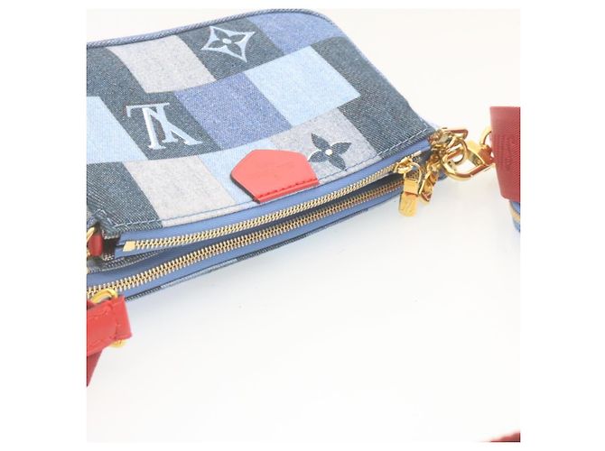 LOUIS VUITTON Bolsa de Ombro Multi Pochette Acessórios em Denim M44990 Auth ar6462SM Monograma - vista 6