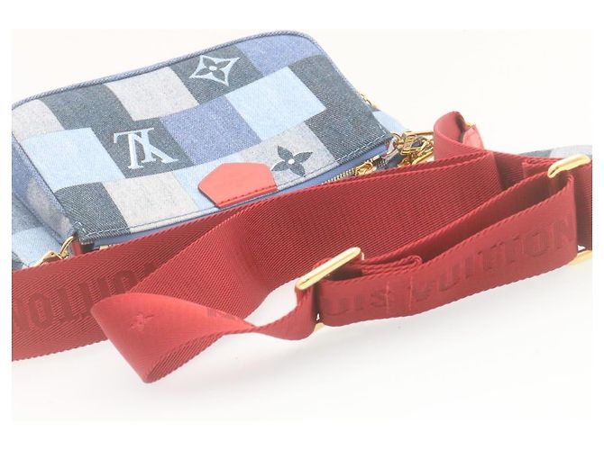 LOUIS VUITTON Bolsa de Ombro Multi Pochette Acessórios em Denim M44990 Auth ar6462SM Monograma - vista 7