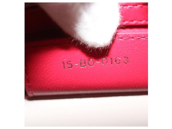 Christian Dior Borsa a mano media Lady Cannage in pelle di agnello rossa e bianca Auth 29502SAV Bianco Rosso - vista 11