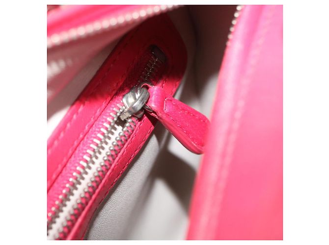 Christian Dior Borsa a mano media Lady Cannage in pelle di agnello rossa e bianca Auth 29502SAV Bianco Rosso - vista 23