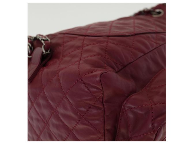 CHANEL Mochila Matelassé de Piel de Cordero Burdeos CC Auth 30736SAV - vista 15