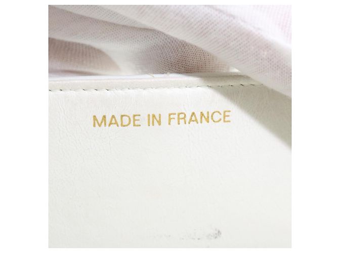 CHANEL Borsa a Spalla Matelassé in Pelle di Agnello Bianca CC Auth 32416SAM Bianco - vista 20