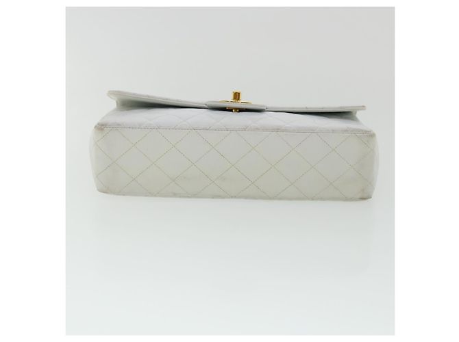 CHANEL Borsa a Spalla Matelassé in Pelle di Agnello Bianca CC Auth 32416SAM Bianco - vista 9