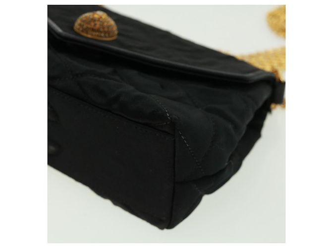 CHANEL Bolsa de ombro de corrente matelassé em pedra preta CC Auth 32695SAV Preto - vista 15