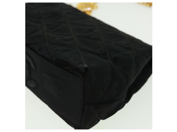 CHANEL Bolsa de ombro de corrente matelassé em pedra preta CC Auth 32695SAV Preto - vista 17