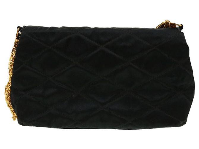 CHANEL Bolsa de ombro de corrente matelassé em pedra preta CC Auth 32695SAV Preto - vista 2