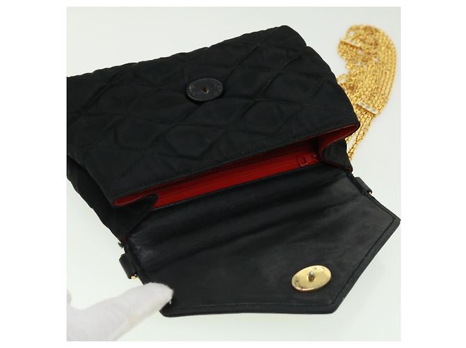 CHANEL Bolsa de ombro de corrente matelassé em pedra preta CC Auth 32695SAV Preto - vista 20