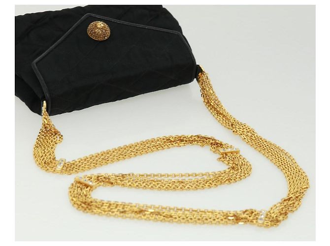 CHANEL Bolsa de ombro de corrente matelassé em pedra preta CC Auth 32695SAV Preto - vista 7
