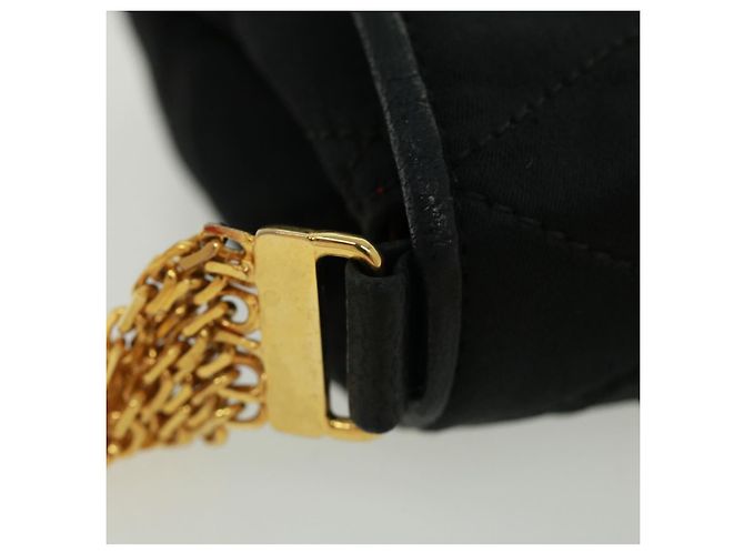 CHANEL Bolsa de ombro de corrente matelassé em pedra preta CC Auth 32695SAV Preto - vista 9