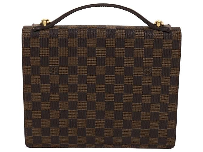 LOUIS VUITTON Damier Ebene Monceau 28 Hand Bag SPO 2way N48088 LV Auth 47539SAV - view 2