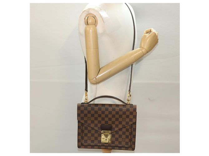 LOUIS VUITTON Damier Ebene Monceau 28 Hand Bag SPO 2way N48088 LV Auth 47539SAV - view 25