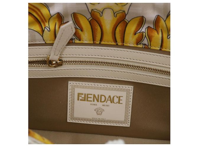 FENDI Baguette Schultertasche Polyester 2way Weiß 8BR600 AK2D Auth 48072SM - vista 21