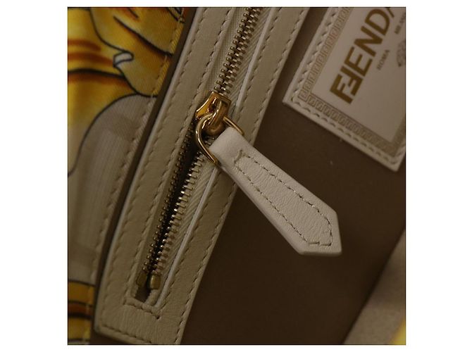 FENDI Baguette Schultertasche Polyester 2way Weiß 8BR600 AK2D Auth 48072SM - vista 24