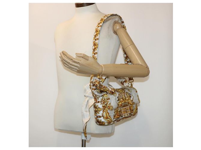FENDI Baguette Schultertasche Polyester 2way Weiß 8BR600 AK2D Auth 48072SM - vista 27