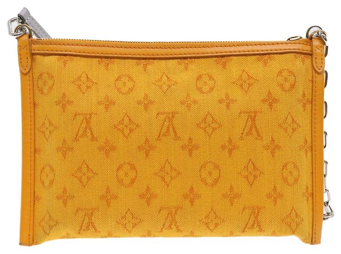 LOUIS VUITTON Borsa a Spalla Piatta Monogramma Bianca da Uomo Bron M44640 Auth 48487SAM Bronzo - vista 2