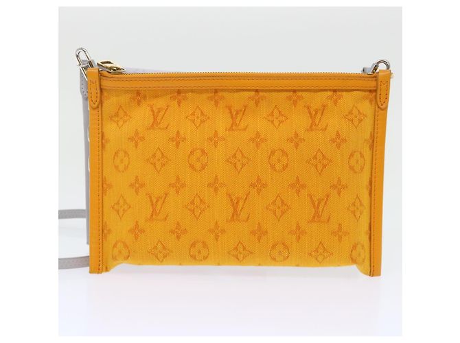 LOUIS VUITTON Borsa a Spalla Piatta Monogramma Bianca da Uomo Bron M44640 Auth 48487SAM Bronzo - vista 4