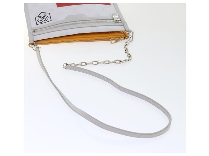 LOUIS VUITTON Borsa a Spalla Piatta Monogramma Bianca da Uomo Bron M44640 Auth 48487SAM Bronzo - vista 9