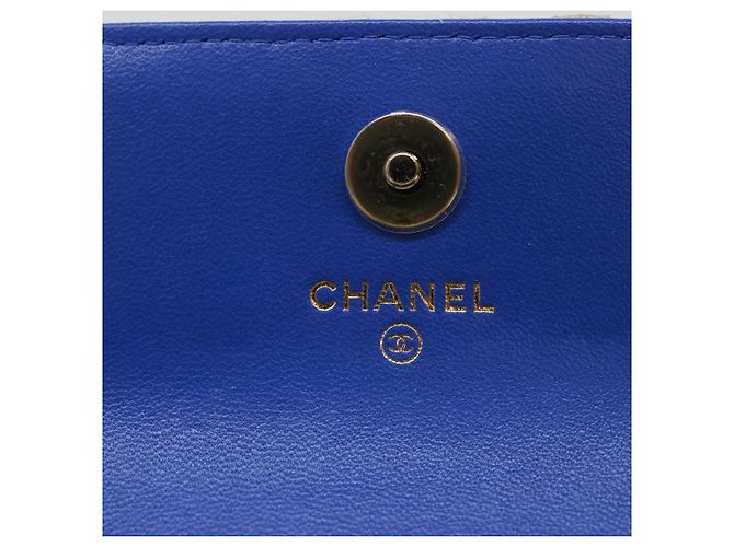 Borsa a Spalla con Catena CHANEL Raffia Blu Beige CC Auth 51139SV - vista 19