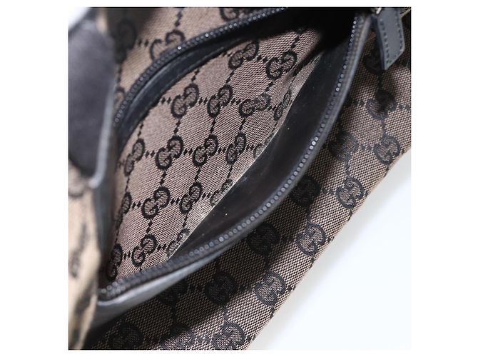 GUCCI GG Canvas Tote Bag Schwarz Silber 019 0402 1705 Auth am11183A - Ansicht 11