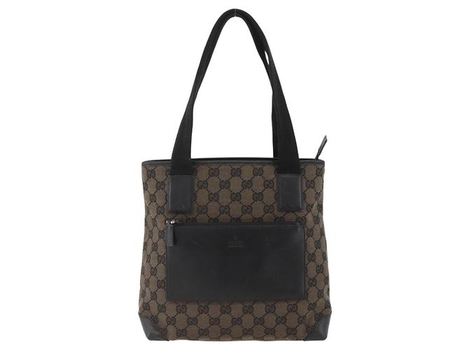 GUCCI GG Canvas Tote Bag Schwarz Silber 019 0402 1705 Auth am11183A - Ansicht 13
