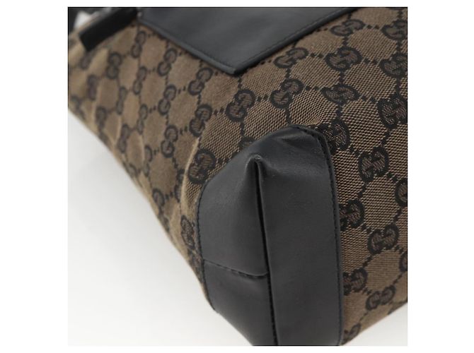 GUCCI GG Canvas Tote Bag Schwarz Silber 019 0402 1705 Auth am11183A - Ansicht 15