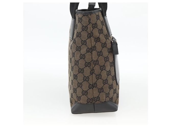 GUCCI GG Canvas Tote Bag Schwarz Silber 019 0402 1705 Auth am11183A - Ansicht 3