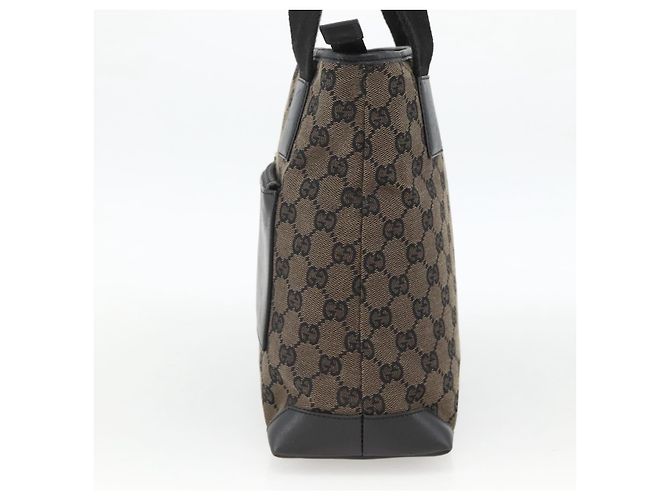 GUCCI GG Canvas Tote Bag Schwarz Silber 019 0402 1705 Auth am11183A - Ansicht 4
