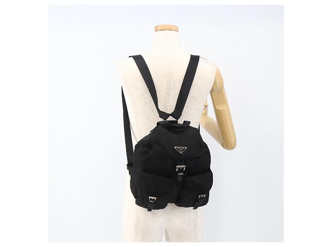 Zaino PRADA in nylon nero argento autentico 173833 - vista 28