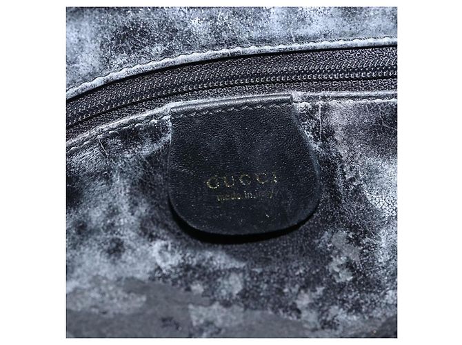 Borsa a Spalla in Pelle Gucci Bamboo 2way Nera Oro 001 1577 Auth gh2025 Nero D'oro - vista 18