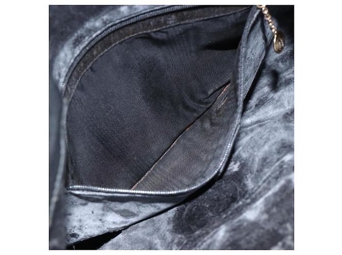 Borsa a Spalla in Pelle Gucci Bamboo 2way Nera Oro 001 1577 Auth gh2025 Nero D'oro - vista 22