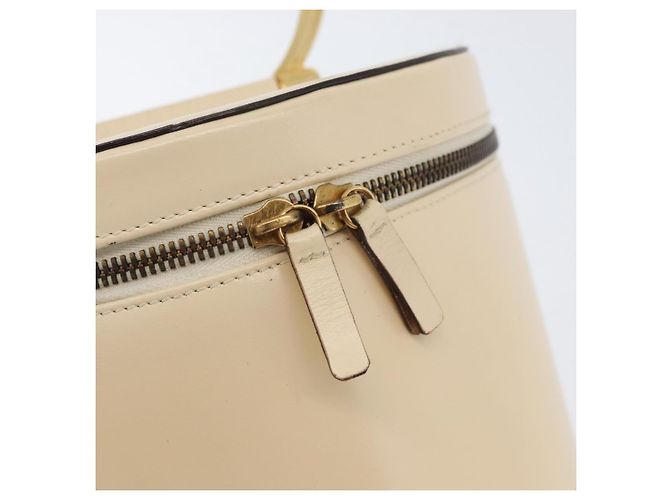 Céline Bolsa de mão Vanity em couro marfim e ouro Auth AMZ074A Dourado Cru - vista 20